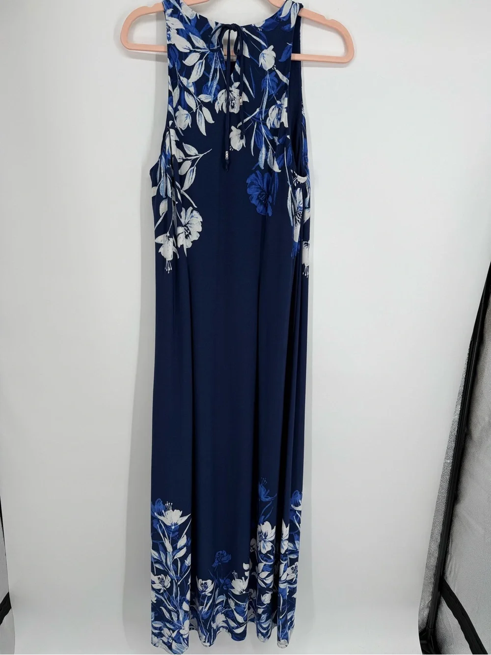 Tommy Bahama Flor Da Vida Maxi Dress Island Navy Floral Sleeveless Boho Large - Picture 7 of 7
